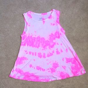 Pink tie dye tank top